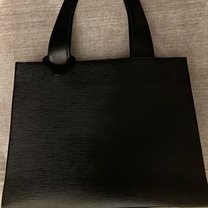 Authentic Epi Gemeaux Shoulder Tote Bag Black